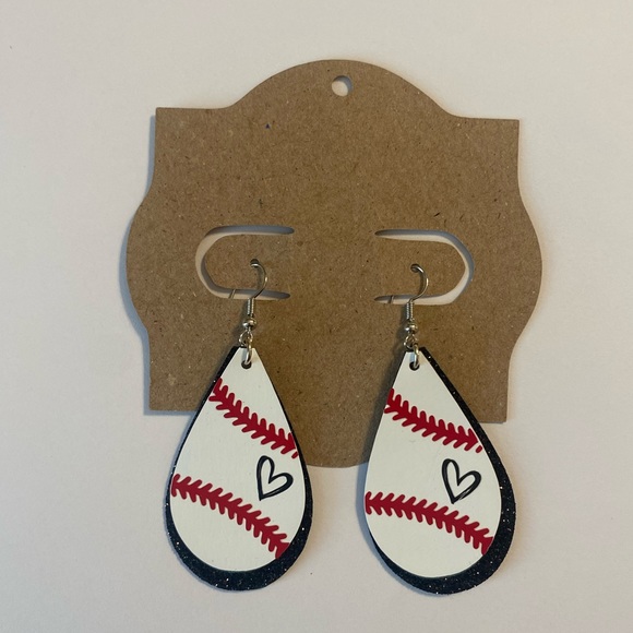 Baseball tear drop earrings - Picture 1 of 1